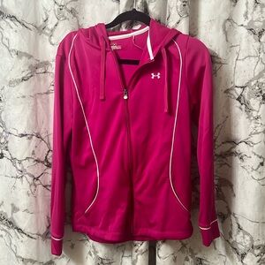 Pink Under Armour zip up sweatshirt